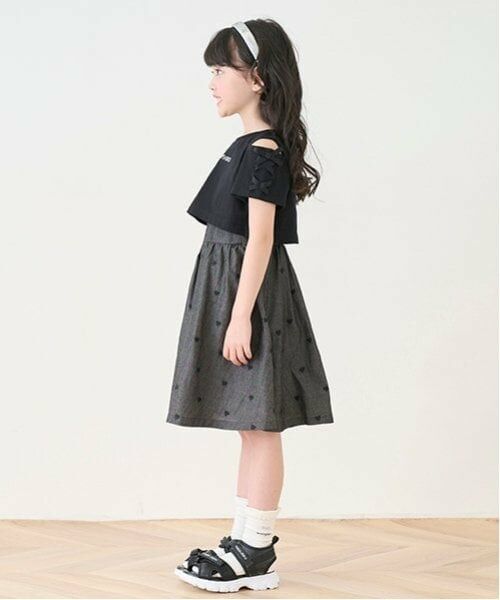mezzo piano / メゾピアノ ミニ丈・ひざ丈ワンピース | 肩開きTシャツ＆キャミワンピースセット | 詳細19
