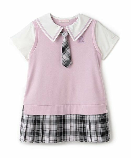 mezzo piano / メゾピアノ ミニ丈・ひざ丈ワンピース | セーラーカラー　チェックプリーツ　ドッキングワンピース | 詳細14