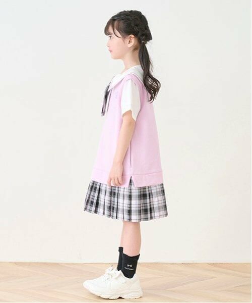 mezzo piano / メゾピアノ ミニ丈・ひざ丈ワンピース | セーラーカラー　チェックプリーツ　ドッキングワンピース | 詳細16