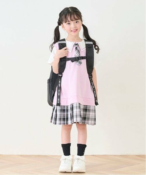 mezzo piano / メゾピアノ ミニ丈・ひざ丈ワンピース | セーラーカラー　チェックプリーツ　ドッキングワンピース | 詳細18