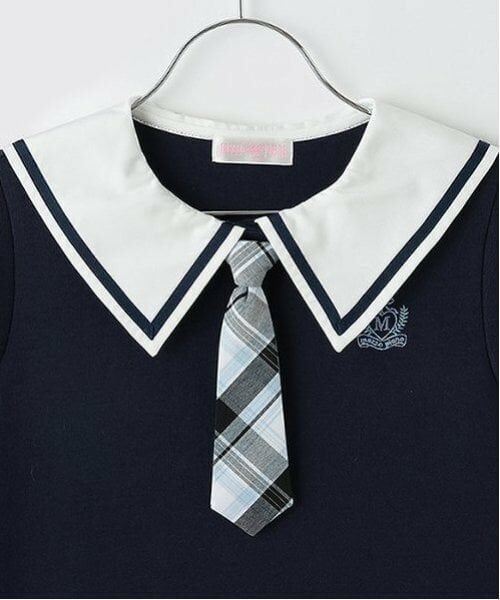 mezzo piano / メゾピアノ ミニ丈・ひざ丈ワンピース | セーラーカラー　チェックプリーツ　ドッキングワンピース | 詳細2