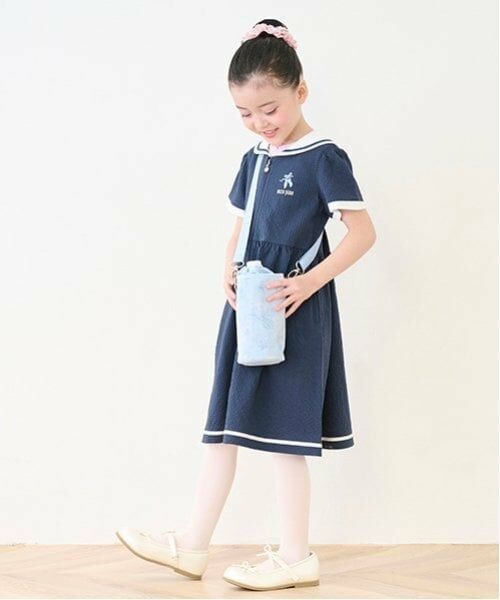 mezzo piano / メゾピアノ ミニ丈・ひざ丈ワンピース | 【バレエ】セーラーカラーギンガムチェック前開きワンピース | 詳細12