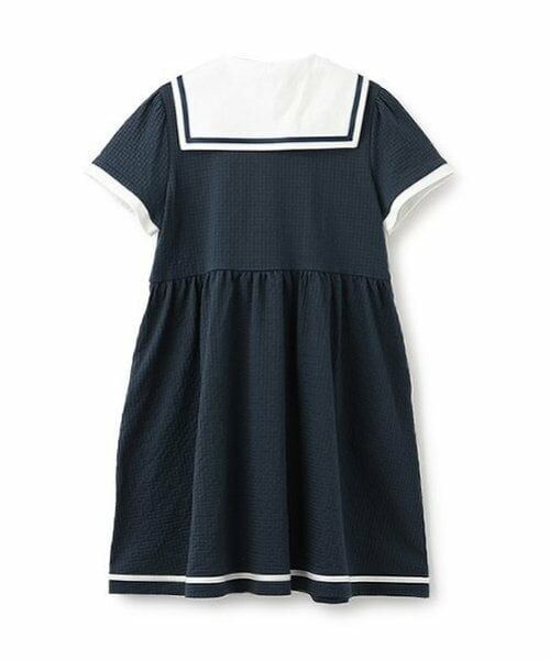 mezzo piano / メゾピアノ ミニ丈・ひざ丈ワンピース | 【バレエ】セーラーカラーギンガムチェック前開きワンピース | 詳細2