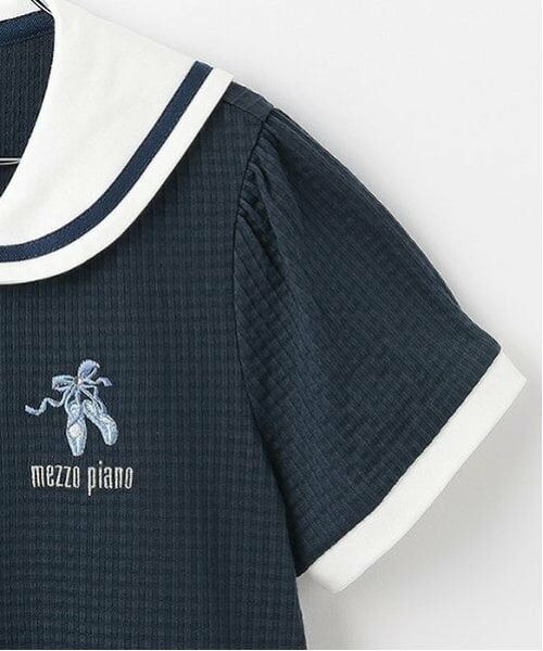 mezzo piano / メゾピアノ ミニ丈・ひざ丈ワンピース | 【バレエ】セーラーカラーギンガムチェック前開きワンピース | 詳細6