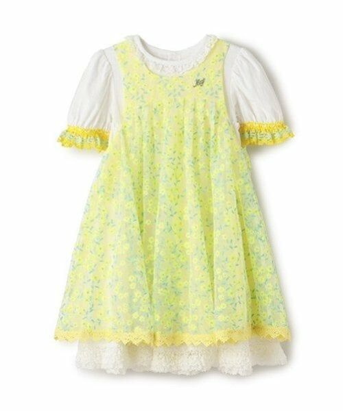 mezzo piano / メゾピアノ ミニ丈・ひざ丈ワンピース | ミモザレースジャンパースカート＆ワンピースセット | 詳細1