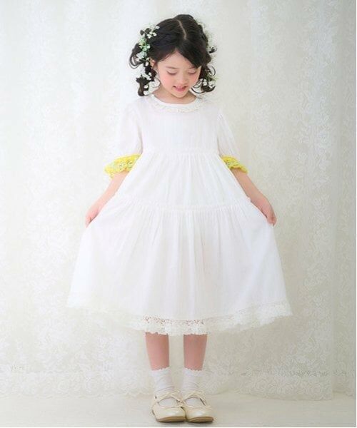 mezzo piano / メゾピアノ ミニ丈・ひざ丈ワンピース | ミモザレースジャンパースカート＆ワンピースセット | 詳細16