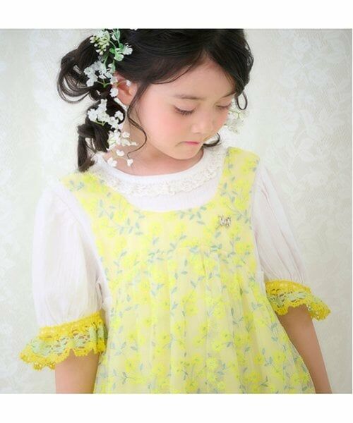 mezzo piano / メゾピアノ ミニ丈・ひざ丈ワンピース | ミモザレースジャンパースカート＆ワンピースセット | 詳細18