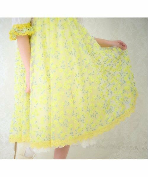 mezzo piano / メゾピアノ ミニ丈・ひざ丈ワンピース | ミモザレースジャンパースカート＆ワンピースセット | 詳細19