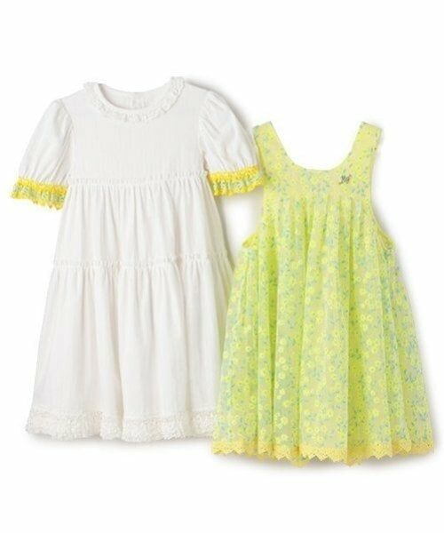 mezzo piano / メゾピアノ ミニ丈・ひざ丈ワンピース | ミモザレースジャンパースカート＆ワンピースセット | 詳細3