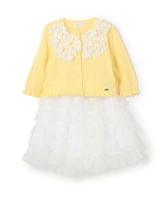 mezzo piano / メゾピアノ カーディガン・ボレロ | ニットカーディガン＆チュールフリルスカートセット