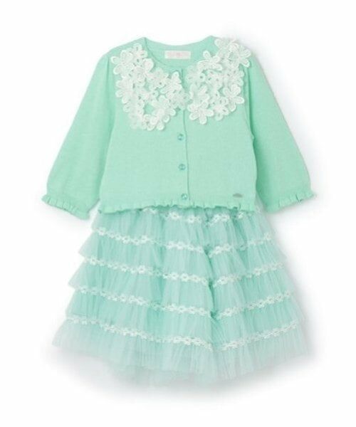 mezzo piano / メゾピアノ カーディガン・ボレロ | ニットカーディガン＆チュールフリルスカートセット | 詳細1