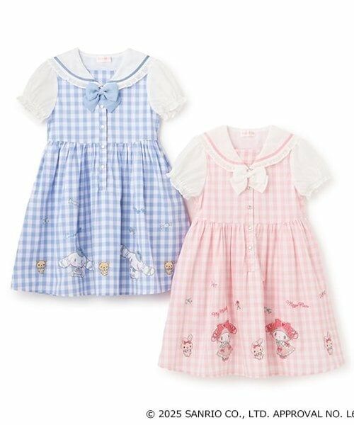 mezzo piano / メゾピアノ ミニ丈・ひざ丈ワンピース | 【マイメロディ・シナモロール】セーラーワンピース | 詳細16