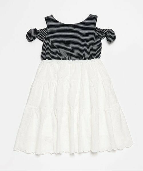 mezzo piano / メゾピアノ ミニ丈・ひざ丈ワンピース | ★シェル柄レース　ドッキングワンピース | 詳細1