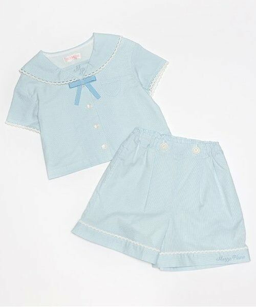 mezzo piano / メゾピアノ シャツ・ブラウス | 6031316R　セーラーカラーブラウス　セットアップ（ライト ブルー）