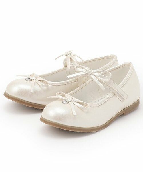 mezzo piano / メゾピアノ パンプス | リボン バレエシューズ(オフ ホワイト)