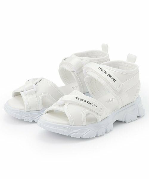 mezzo piano / メゾピアノ サンダル | 厚底　スポーツサンダル（白）