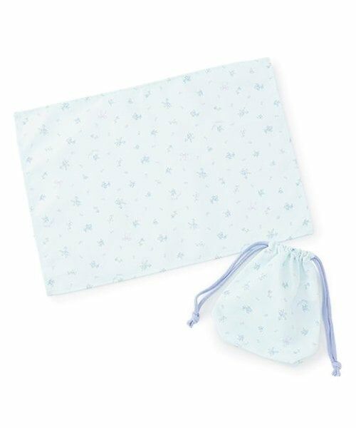 mezzo piano / メゾピアノ インテリア・生活雑貨・ホビー・ステーショナリー | 小花柄　ランチクロス＆巾着セット（ライト ブルー）