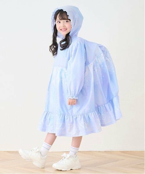 mezzo piano / メゾピアノ その他アウター | スタージュエルグラデーション柄　レインコート（サックス）