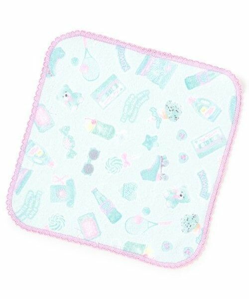 mezzo piano / メゾピアノ タオル | ステッカー柄　ハンドタオル（グリーン）