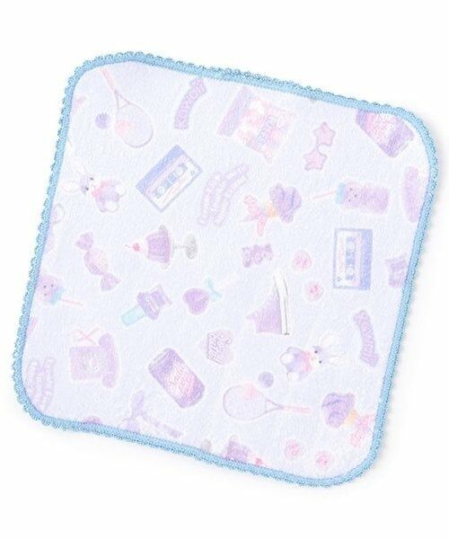 mezzo piano / メゾピアノ タオル | ステッカー柄　ハンドタオル（ラベンダー）