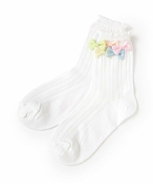 mezzo piano / メゾピアノ ソックス | リボンイッパイ　クルーソックス（マルチ）