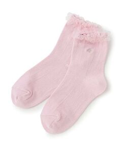 mezzo piano / メゾピアノ ソックス | フリル　ロゴ刺繍ソックス