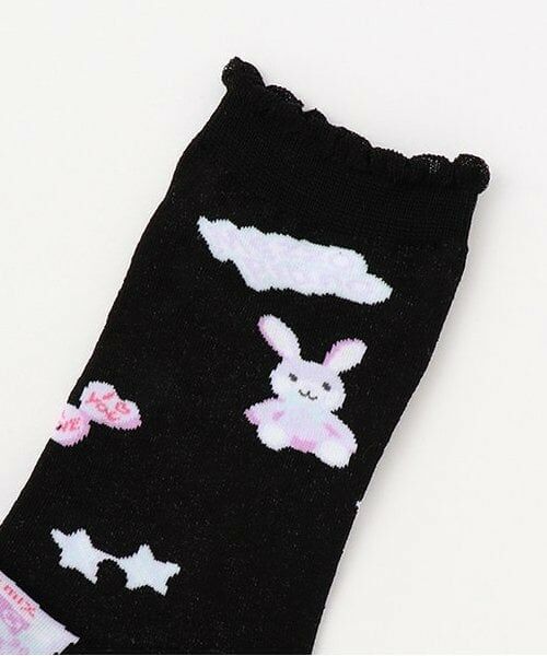 mezzo piano / メゾピアノ ソックス | ステッカー柄　クルーソックス | 詳細2