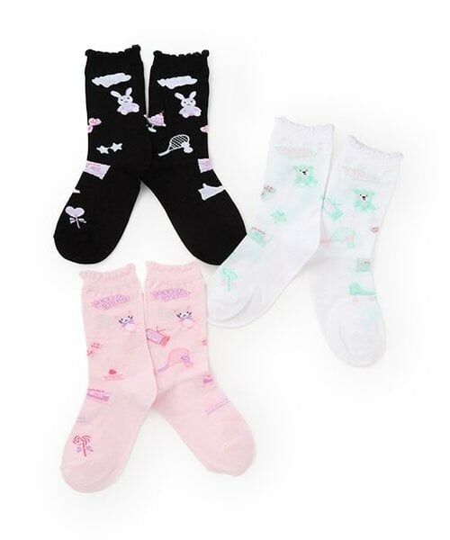 mezzo piano / メゾピアノ ソックス | ステッカー柄　クルーソックス | 詳細8