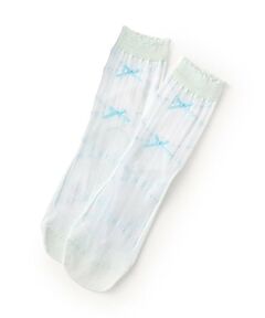 mezzo piano / メゾピアノ ソックス | トゥシューズ風透かし柄　クルーソックス