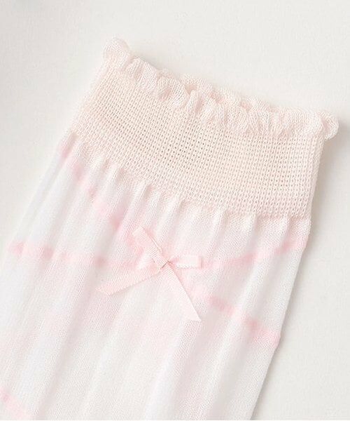 mezzo piano / メゾピアノ ソックス | トゥシューズ風透かし柄　クルーソックス | 詳細1