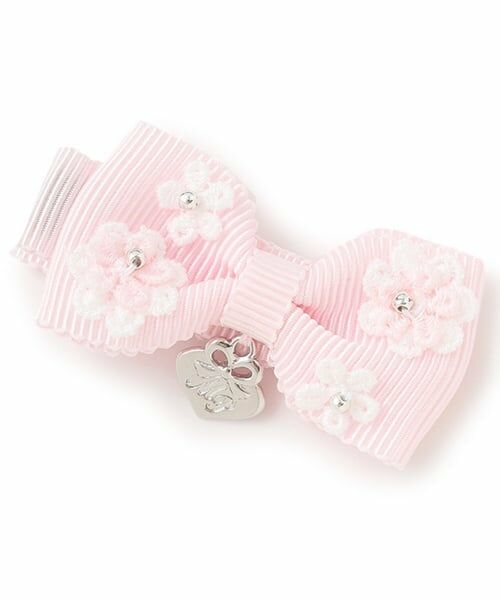 mezzo piano / メゾピアノ ヘアピン | お花リボン　ヘアクリップ（ライト ピンク）