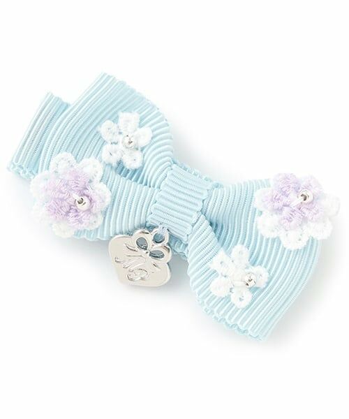 mezzo piano / メゾピアノ ヘアピン | お花リボン　ヘアクリップ（ライト ブルー）