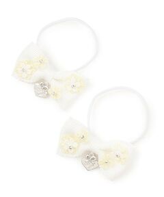 mezzo piano / メゾピアノ ヘアゴム・シュシュ | お花リボン　ヘアポニー2個セット