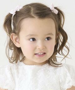 mezzo piano / メゾピアノ ヘアゴム・シュシュ | お花リボン　ヘアポニー2個セット