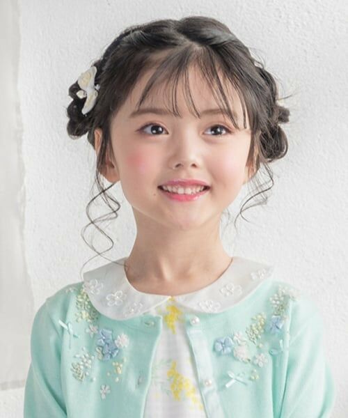 mezzo piano / メゾピアノ ヘアゴム・シュシュ | お花リボン　ヘアポニー2個セット | 詳細1