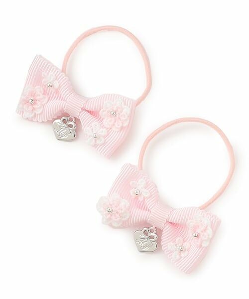 mezzo piano / メゾピアノ ヘアゴム・シュシュ | お花リボン　ヘアポニー2個セット | 詳細10