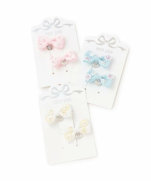 mezzo piano / メゾピアノ ヘアゴム・シュシュ | お花リボン　ヘアポニー2個セット | 詳細13