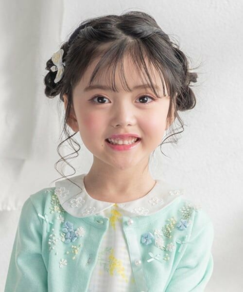 mezzo piano / メゾピアノ ヘアゴム・シュシュ | お花リボン　ヘアポニー2個セット | 詳細2