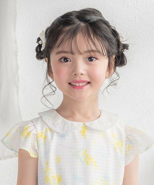 mezzo piano / メゾピアノ ヘアゴム・シュシュ | お花リボン　ヘアポニー2個セット | 詳細3