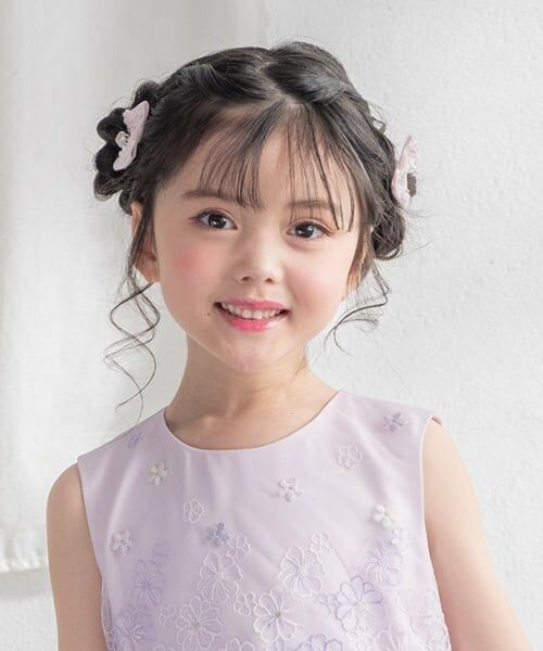 mezzo piano / メゾピアノ ヘアゴム・シュシュ | お花リボン　ヘアポニー2個セット | 詳細5