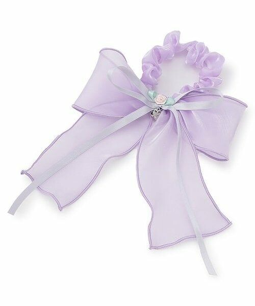 mezzo piano / メゾピアノ ヘアゴム・シュシュ | 巻きバラ　オーガンジー　リボンシュシュ（ラベンダー）