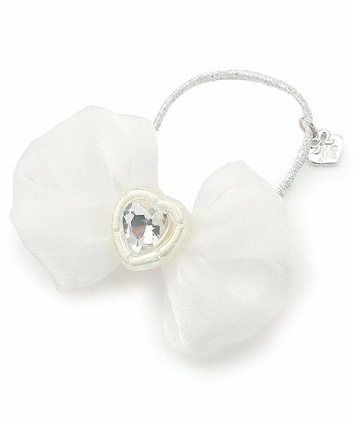 mezzo piano / メゾピアノ ヘアゴム・シュシュ | ぷっくりリボン　ヘアポニー（オフ ホワイト）