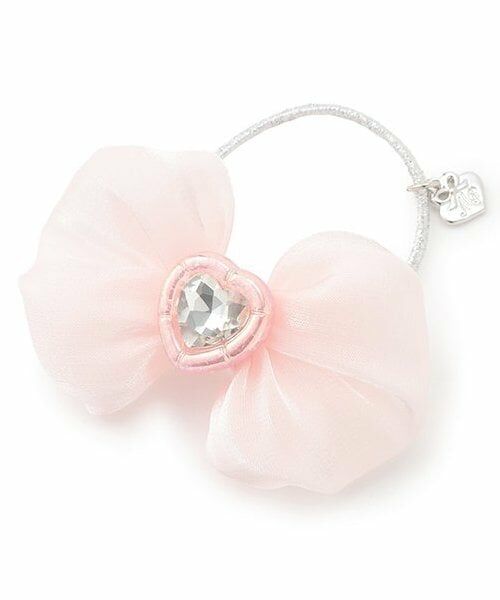 mezzo piano / メゾピアノ ヘアゴム・シュシュ | ぷっくりリボン　ヘアポニー（ライト ピンク）