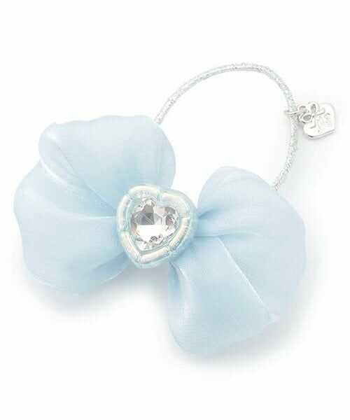 mezzo piano / メゾピアノ ヘアゴム・シュシュ | ぷっくりリボン　ヘアポニー（ライト ブルー）