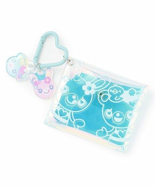 mezzo piano / メゾピアノ ポーチ | ミミポポ　カラビナ付オーロラポーチ（ライト ブルー）