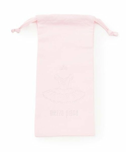 mezzo piano / メゾピアノ ポーチ | 【バレエ】モチーフプリント裏メッシュ　シューズ用　巾着（ライト ピンク）