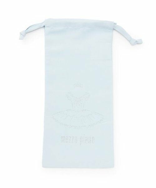 mezzo piano / メゾピアノ ポーチ | 【バレエ】モチーフプリント裏メッシュ　シューズ用　巾着（ライト ブルー）