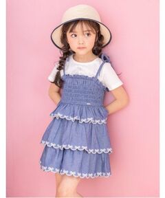 mezzo piano / メゾピアノ ショート・ハーフ・半端丈パンツ | カットワーク　フリルキュロットスカート