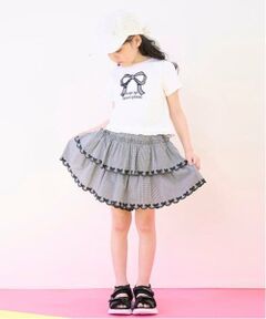 mezzo piano / メゾピアノ ショート・ハーフ・半端丈パンツ | カットワーク　フリルキュロットスカート