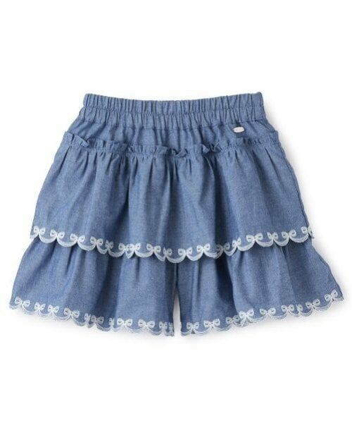 mezzo piano / メゾピアノ ショート・ハーフ・半端丈パンツ | カットワーク　フリルキュロットスカート | 詳細1